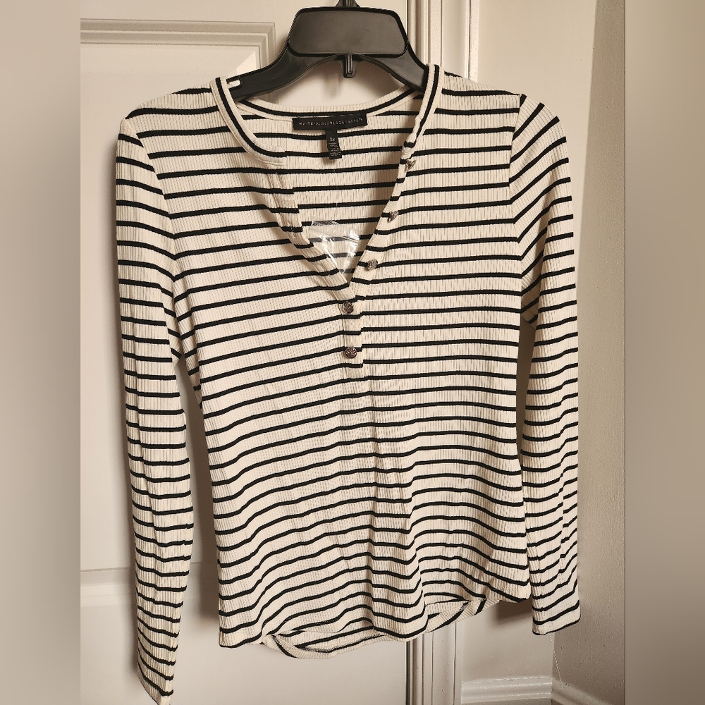 White House Black Market Striped Top XS